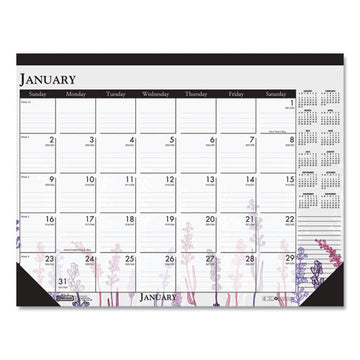 House of Doolittle™ Recycled Desk Pad Calendar, Wild Flowers Artwork, 22 X 17, White Sheets, Black Binding-corners,12-month (jan-dec): 2022 freeshipping - TVN Wholesale